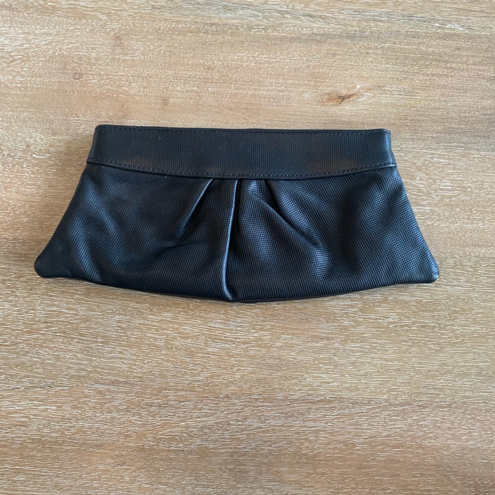 Lauren Merkin black textured clutch